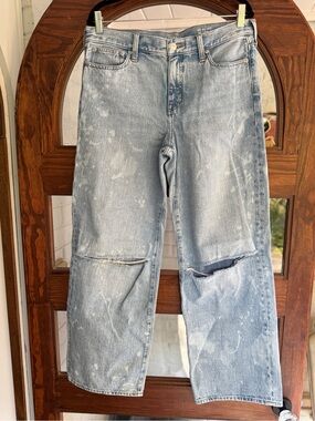 J Crew ‘84 low rise wide leg bleach out 28